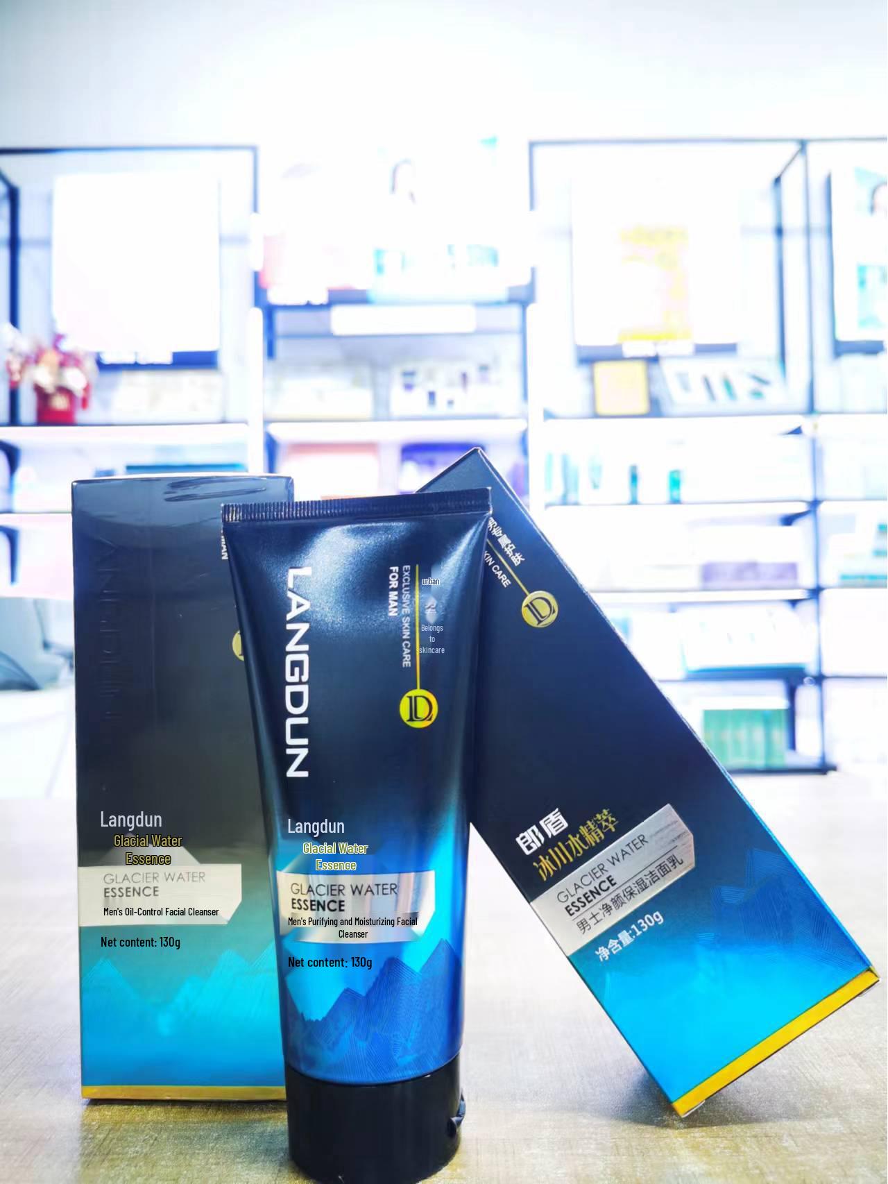 

Langdun Мужской уход за кожей Набор эссенций с ледниковой водой: Очищающее средство, Лосьон, Эмульсия, Крем.