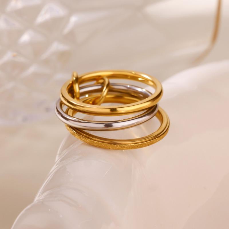 Stainless steel stacked three-ring plain ring ring women's personality ring titanium steel hand jewelry rings
