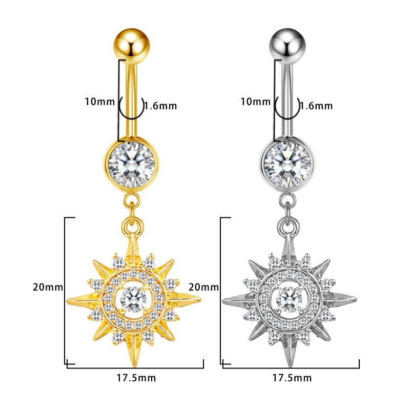 Gaibei Trendy Moon & Heart Navel Ring Jewelry