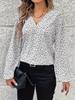 Women's Autumn Polka Dot V-Neck Long-Sleeve Blouse 2025