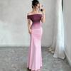 Off Shoulder Gradient Fishtail Maxi Dress