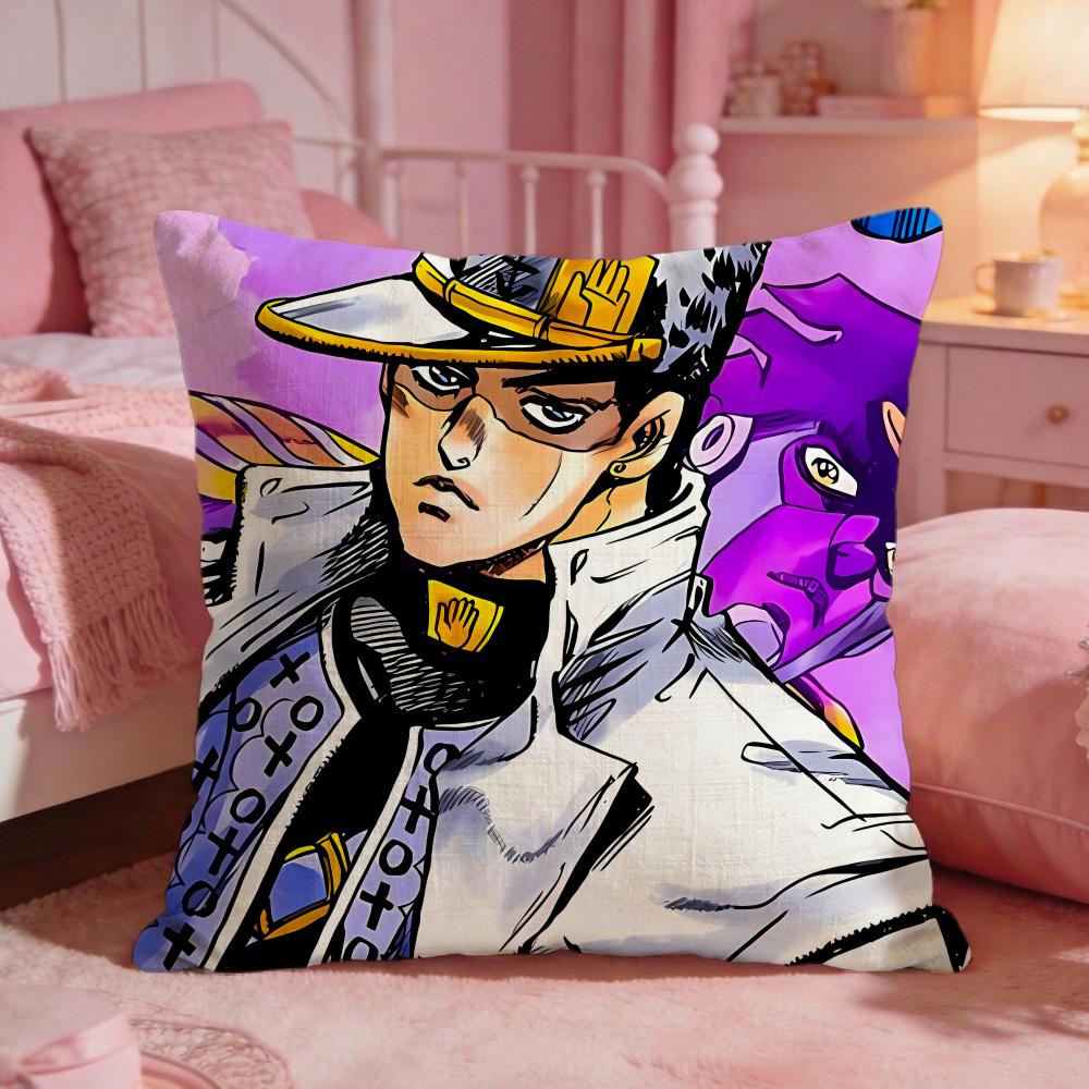 jJoJo Bizarre Adventure Cushion Cover Premium Comfort Reversible Pillow Cove Two in One Design for Any Room Car Interior