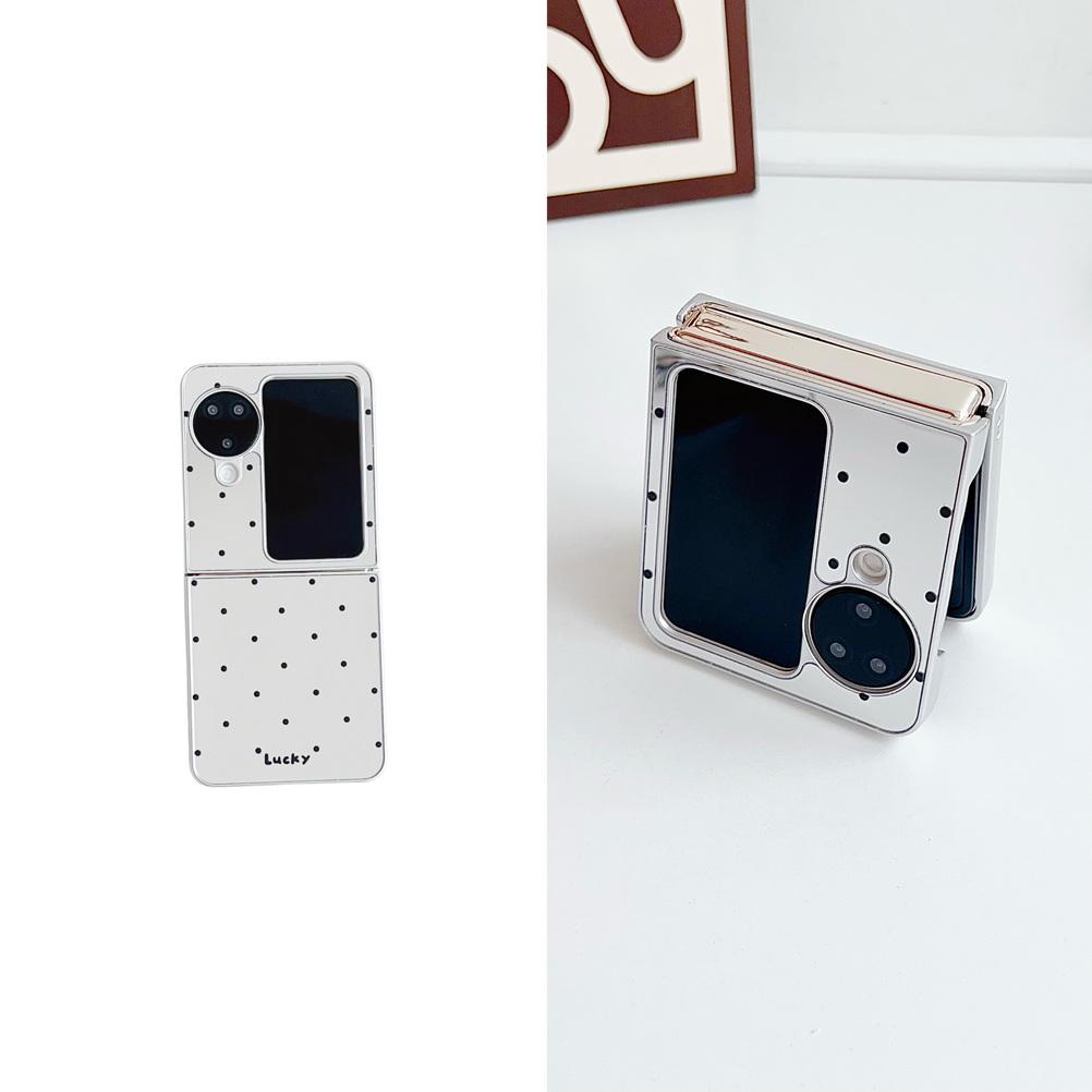 

Mirror with Polka Dot Nice Lucky Hand Phone Case for OPPO Find N3 Flip FIND N2 FLIP Camera Protect Cover OPPO Find N3 Flip