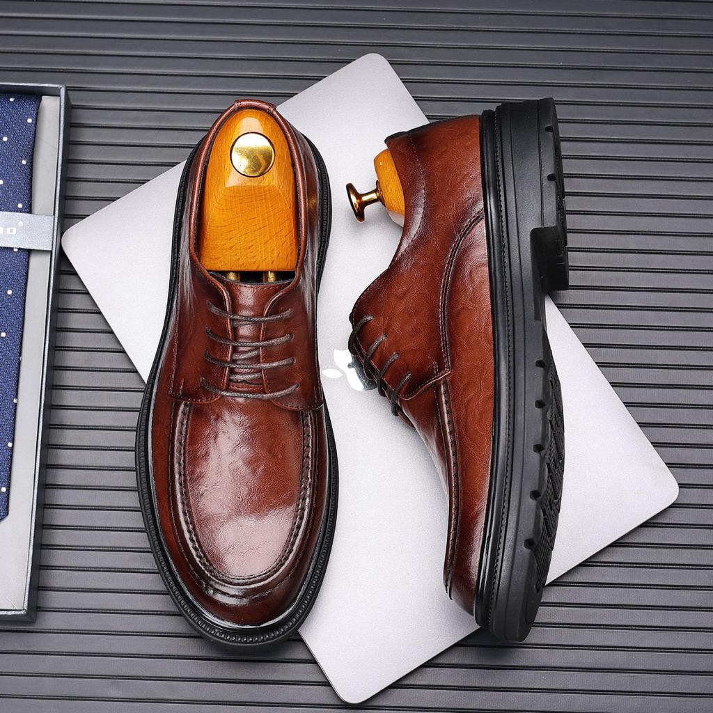 Herren Große Formelle Leder Derby Schuhe - Britischer Stil, Lässige Schnürung