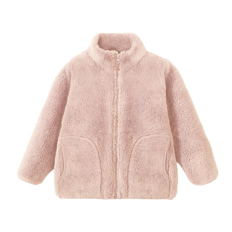 Men Kids Boys Girls Winter Full Zip Up Warm Fleece Jackets Women's Sherpa Jacket Thicken Thermal Outdoor Fluffy Coat Zip Pocket Outwear