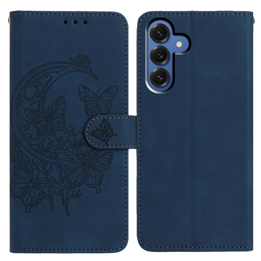 For Samsung Galaxy S25 Case Butterfly Flower Imprinted PU Leather Wallet Stand Phone Cover