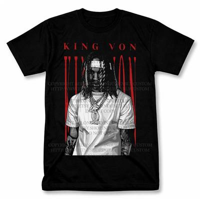 T-shirt Grafica Hip Hop Rap King Von Vintage Fan Tee