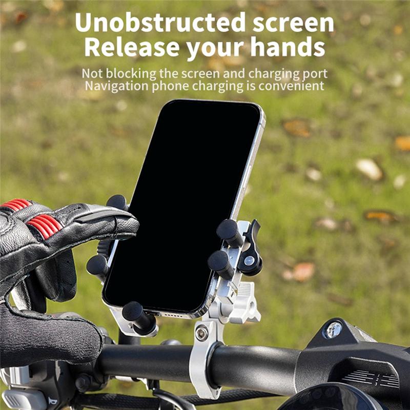 Precise Phone Stand Shock-Absorbing 360° Rotary Adjustable Formotorcycle Pedal Electric Vehicle Universal Navigation Bracket Sil