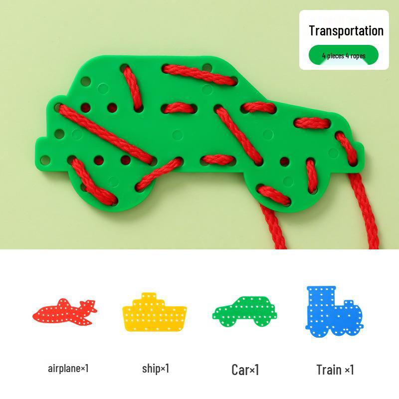 Tierische Schnürperlen für Kinder, Lernspielzeug zur Förderung der Feinmotorik