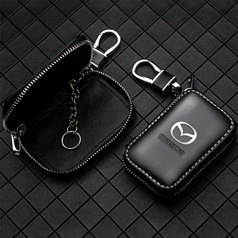 Leather Keychain Car Key Bag Multi Function Key Case For Mazda 3 6 Atenza Axela Demio CX3 CX5 MS Car key Accessories h1