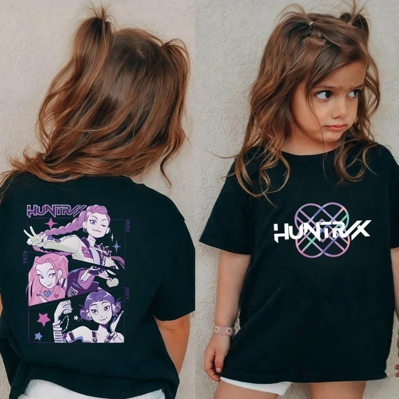 KPop Devil Hunter Cartoon Anime Printed Round Neck Fashion Casual Summer Comfortable Children's T-shirt