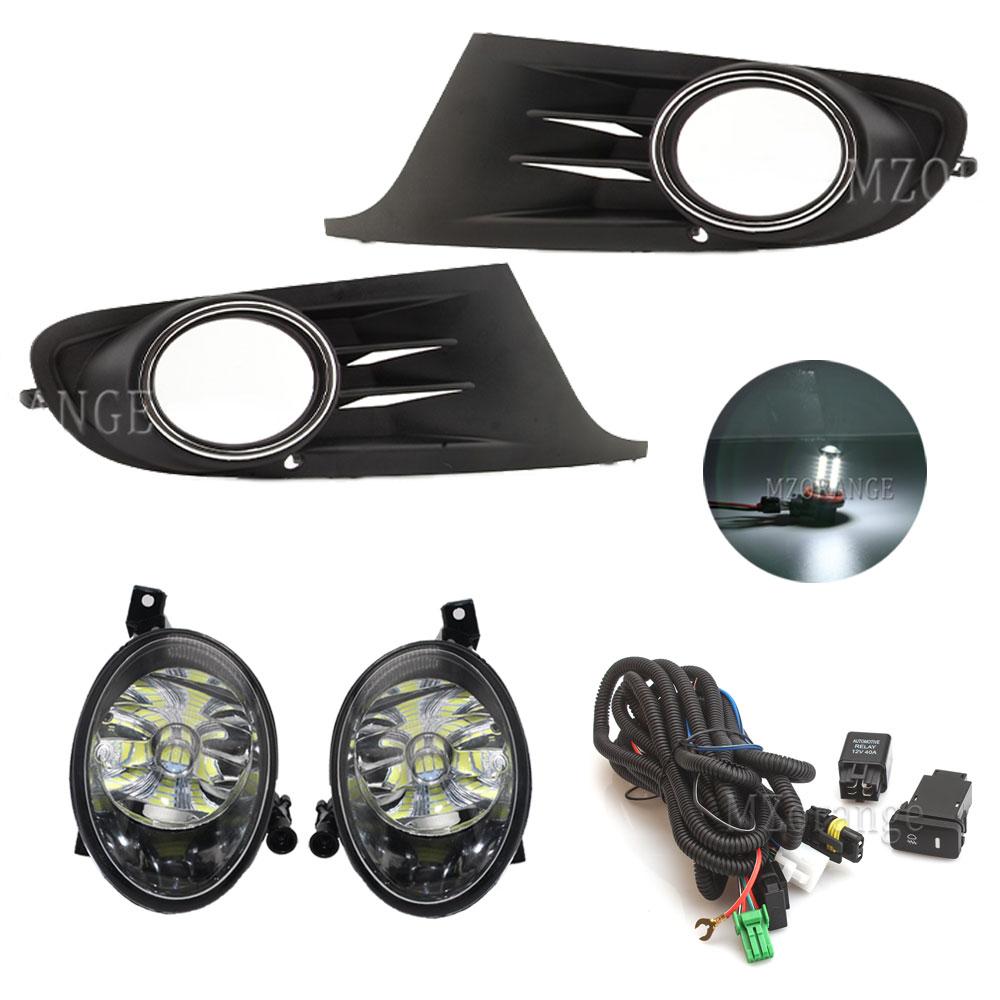 for VW MK6 Golf 6 IV Cabriolet LED Fog Lights Fog Lamp Cover Grill Bezel Frame Halogen Driving Lamps Headlight CAR ACCESSORIES