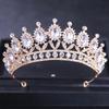 Goldfarbene Luxus-Kristall-Hochzeitstiara und Kronen Party Strass Abschlussball Braut Diadem Krone Tiara für Damen Braut Haarschmuck