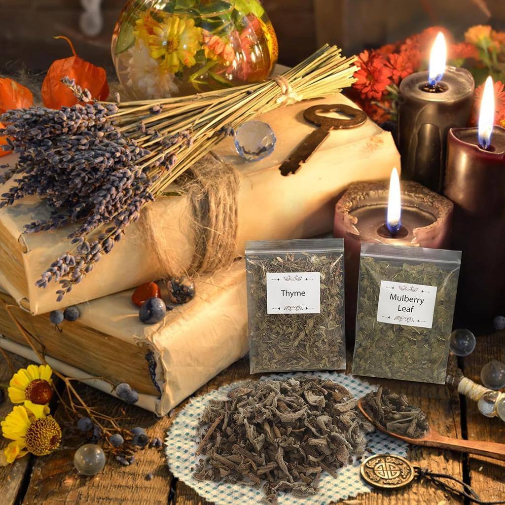 40 Pack Witchcraft Supplies Herbs Kit - Dried Herbs and Flowers for Witch Beginners - Herb Set for Wicca, Altar Supplies, Pagan and Wiccan Rituals,