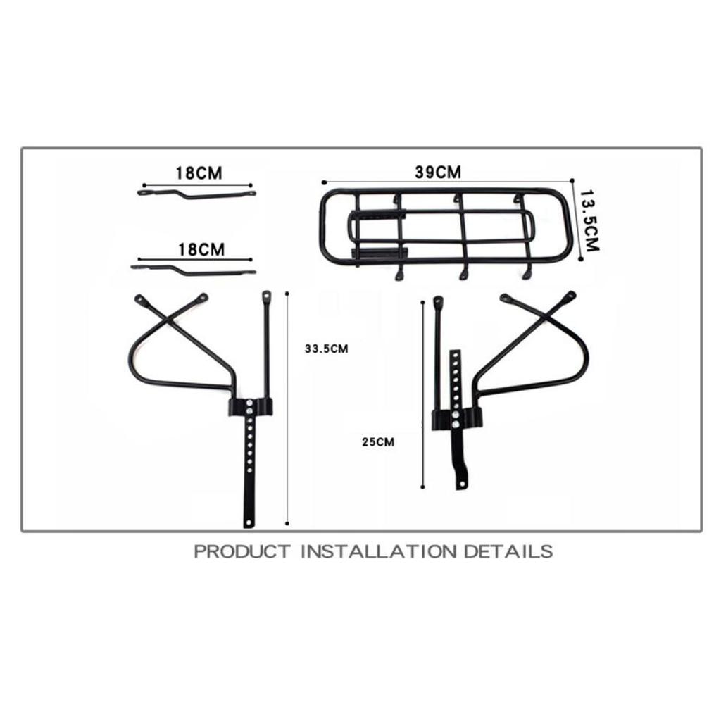 Rear Bike Rack for 16"-29" Disc Brake Bikes Adjustable Carrier Bicycle