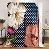 Floral Pattern with Polka Dot Background Patterned Flannel Blanket Perfect for the Bedroom Living Room, Sofa, or a Little Nap