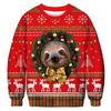 New Christmas Santa Claus Ugly Fashion Casual 3D Digital Printing Personalized Round Neck Long Sleeve Pullovers