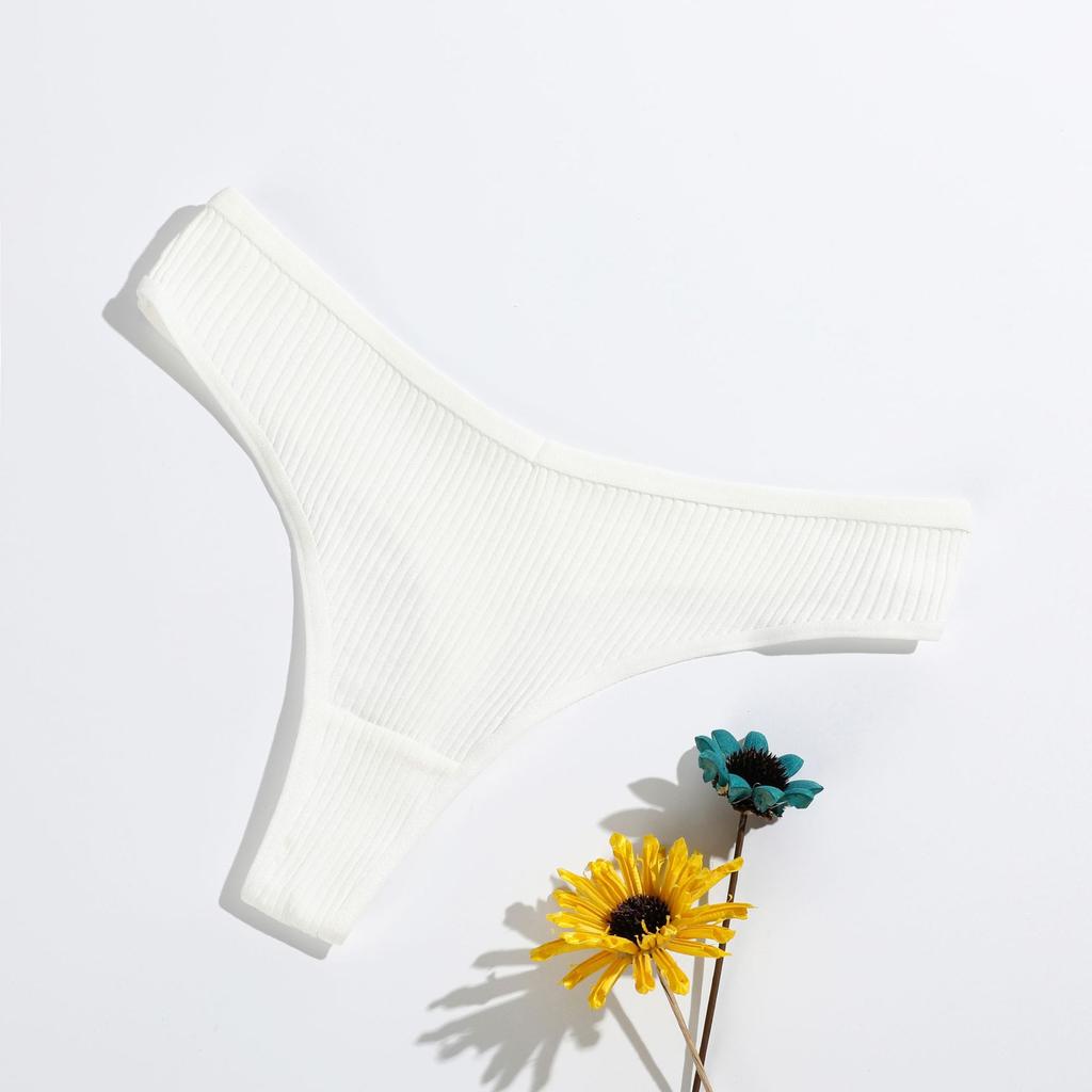 Thong Panties Girls Belly And Hip Threaded Thongs Women'S Low Waist Breathable Pure Cotton T-Pants
