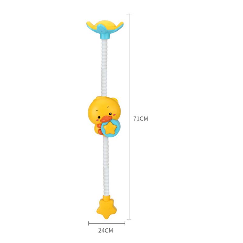 Electric Duck-shaped Bath Toy With Sucker Waterproof Water Sprinkler Tub Toy For Kids Swimming Pool Shower