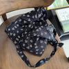 Niche versatile canvas bag shoulder messenger bag black floral printed bag for women