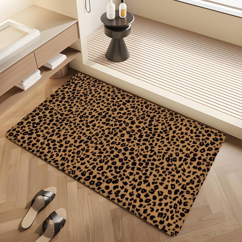 Leopardenmuster Fußmatte Nordischer Stil Schlafzimmer Wohnzimmer Fußmatte Haus Balkon Anti-Rutsch Alfombra