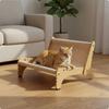 Cat Scratching Sofa Wooden Lounge Chair Jute Scratcher Pet Furniture for