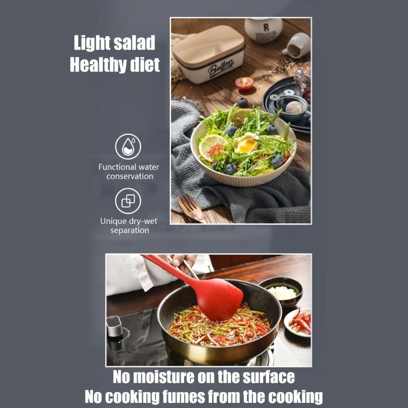 Salad Spinner with Clear Serving Bowl Lettuce Dryer Spinner Fruit and Veg Wash Drainer 25cm for Salad Preparation