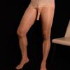 Men's 2 In 1 Lace Lingerie Stockings Plus Size U Convex Bag Stockings Shiny Tight Stockings