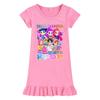 M1201 Kids Girls Kpop Rumi Zoey Mira Print Short Sleeves Ruffle Dress