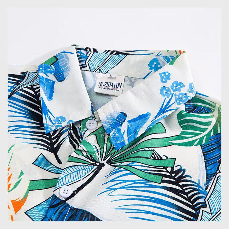 Men's Plus Size Summer Floral Shirt Set for Beach Vacation 2026