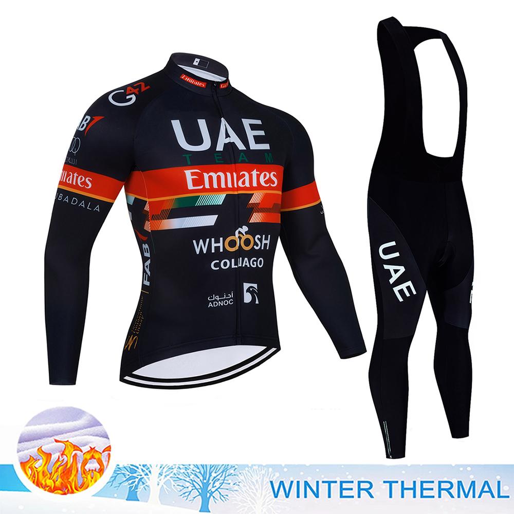 2026 UAE Cycling Clothing Man Winter Thermal Fleece Cycling Jersey Man Men's Bicycles Road Bike Jerseys Cycle Jersey Set Sport Suit