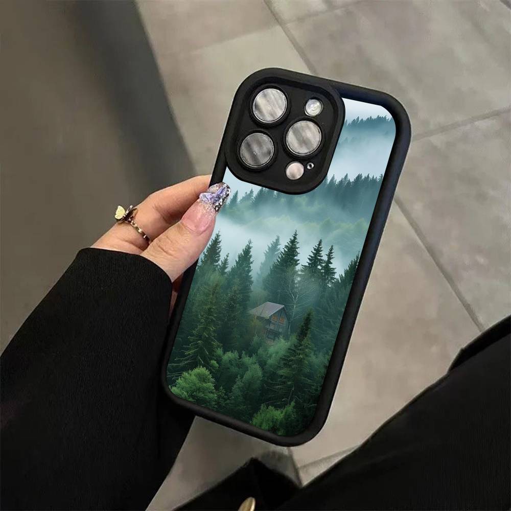 Forest Beach Sunrise Mountains Nature Phone Case For iPhone 11 12 13 14 15 16 17 Pro Max Shockproof Soft TPU Back Cover