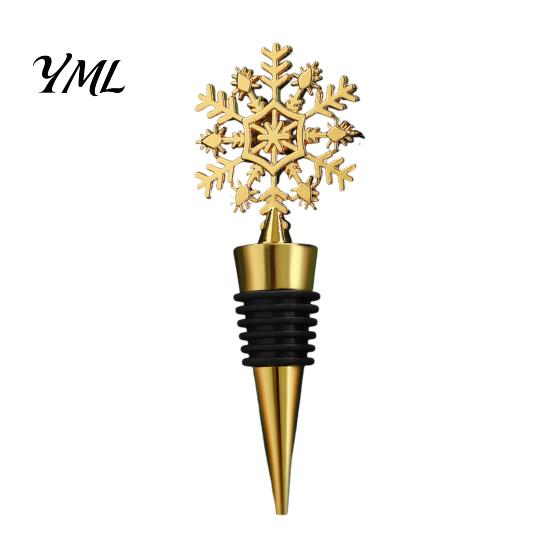 Decorative Wine Cork for Christmas Party Stopper with Silicone Ring, Stainless Steel Bottle Sealer, Leak Proof Saver Snowflake/Car/Train/Elf
