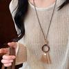 New Chinese retro smudge long necklace female niche design sweater chain hanging neck