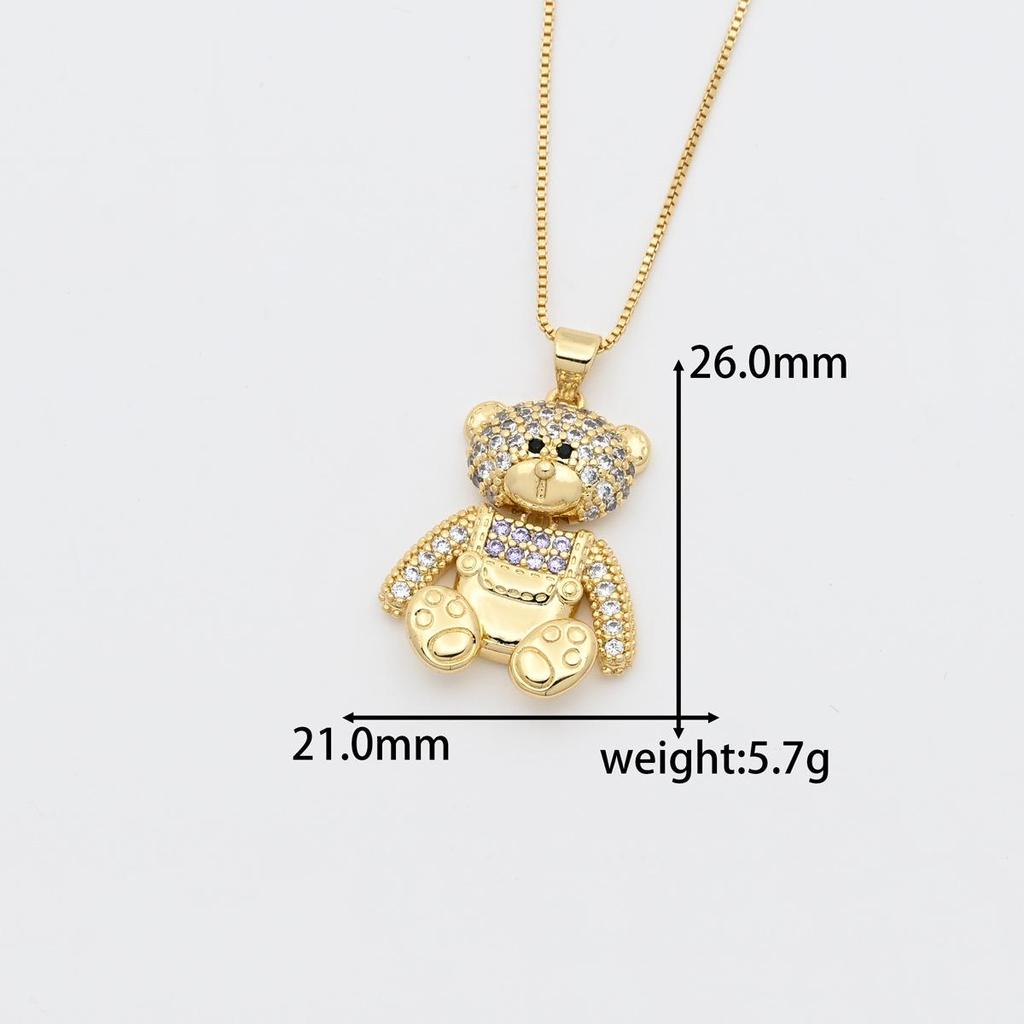 Collana con Orsetto Carino Europeo per Clavicola - Stile Hip Hop per Donne