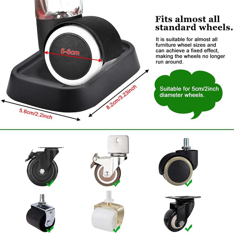 Good-5Pcs Universal Simple Installation Computer Chair Stool Wheel Bed,Stopper & Furniture Stopper Caster Cups