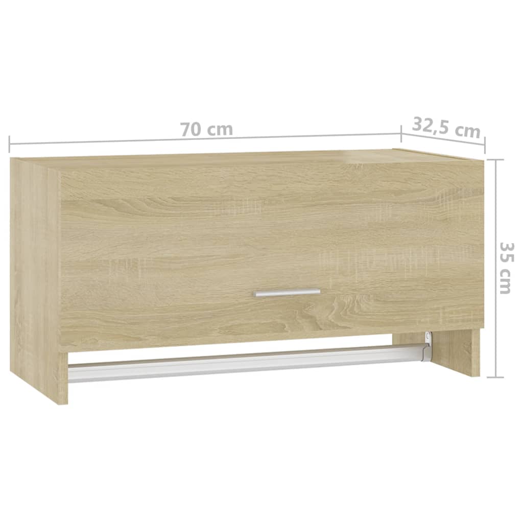 Badezimmer Wandkleiderschrank mit Kleiderstange, Klapp-Wandregal, 70x32,5x35 cm