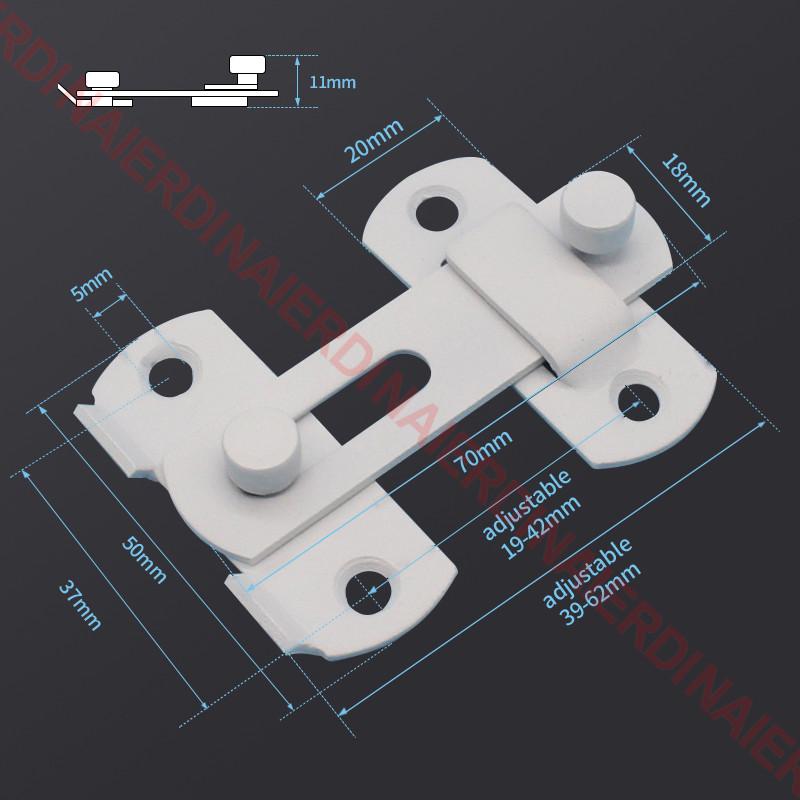 NAIERDI Stainless Steel 90/180 Degree Hasp Latches Sliding Door Chain Locks Security Hardware For Window Cabinet Hotel Home