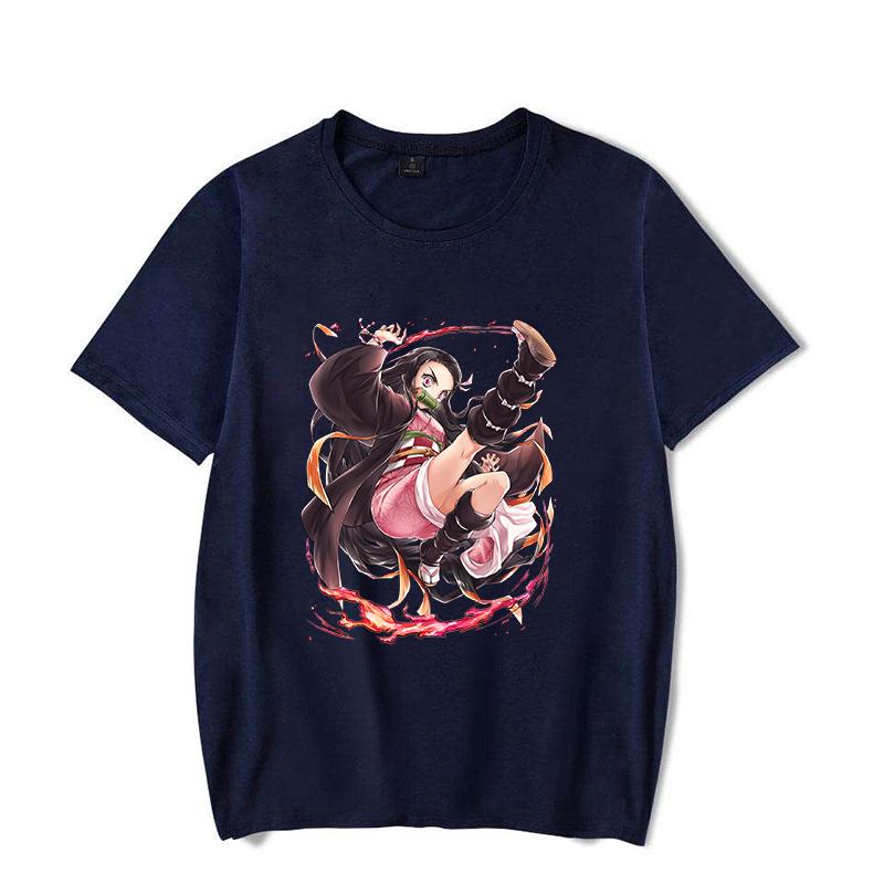 Hot Anime Kamado Nezuko Printing T-shirt Women Unisex Fashion Short Sleeve Street Casual Personality Summer T-shirt