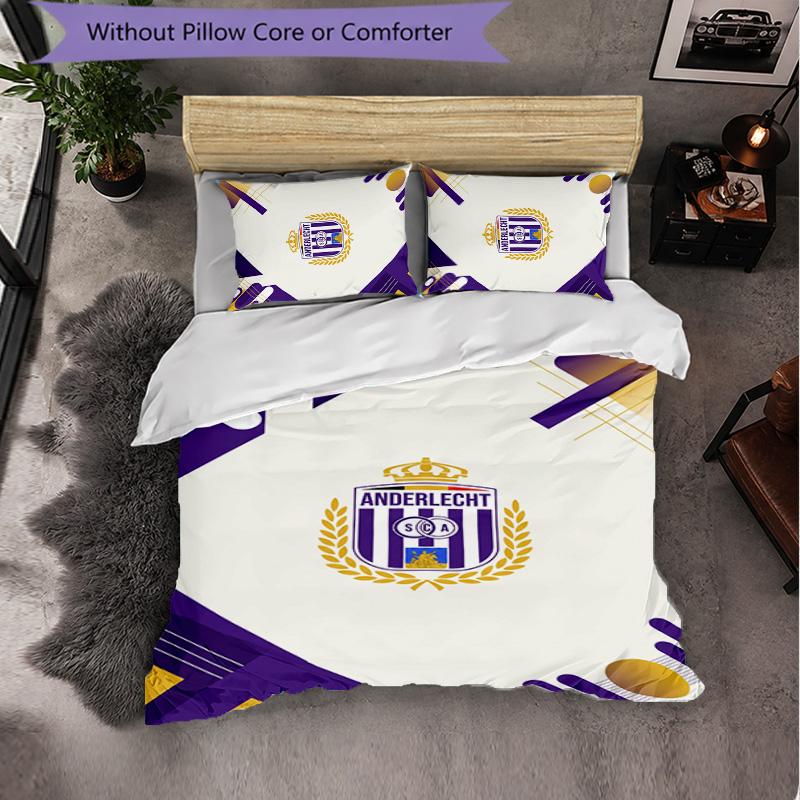 Biancheria da Letto a Tema FC Anderlecht Set 3 Pezzi Copripiumino Biancheria da Letto Decorativa Per Stanza Adolescenti Decorazione Casa