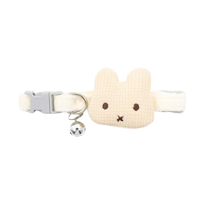 

Милый кошачий колокольчик, ошейник для питомца, мультяшный ошейник с кроликом и цветком, товары для питомцев, ошейник для собаки бежевый