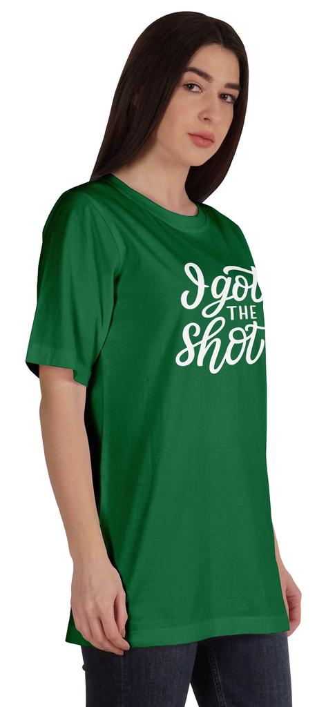 Inkmeso I Got The Shot Funny Pro-Vaccine Crew Neck T-shirt For Womens