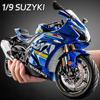 1:9 Suzuki Gsx-1000r Hayabusa Alloy Motorcycle Models Toys Diecast Cars Front Wheel Steering With Light Toy Ornament Boys Gifts