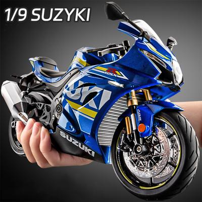 1:9 Suzuki Gsx-1000r Hayabusa Alloy Motorcycle Models Toys Diecast Cars Front Wheel Steering With Light Toy Ornament Boys Gifts