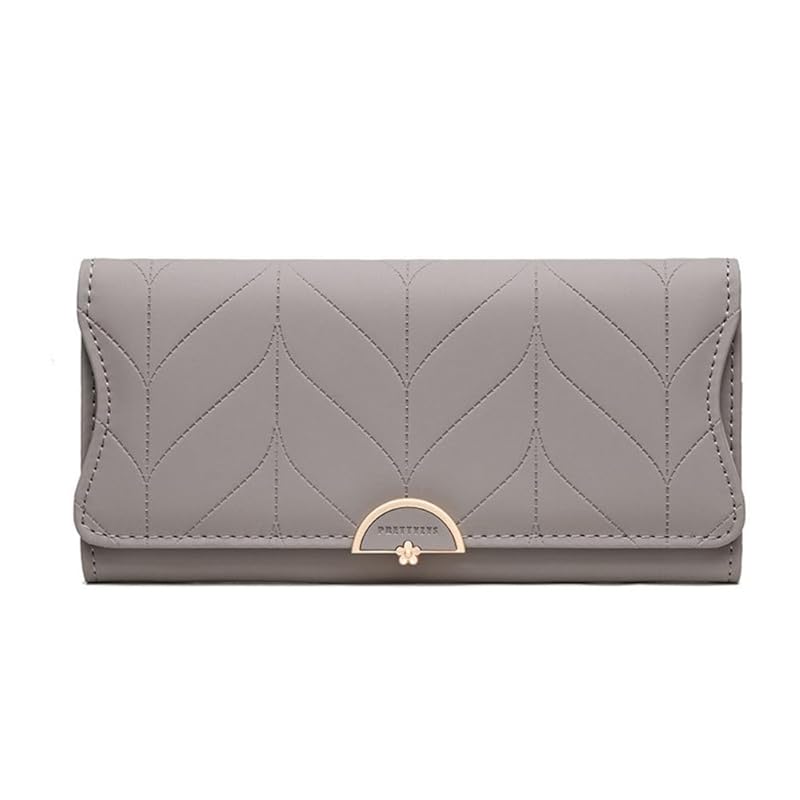 

EMY-li ladies long wallet Cover Synthetic leather trifold wallet (gray)