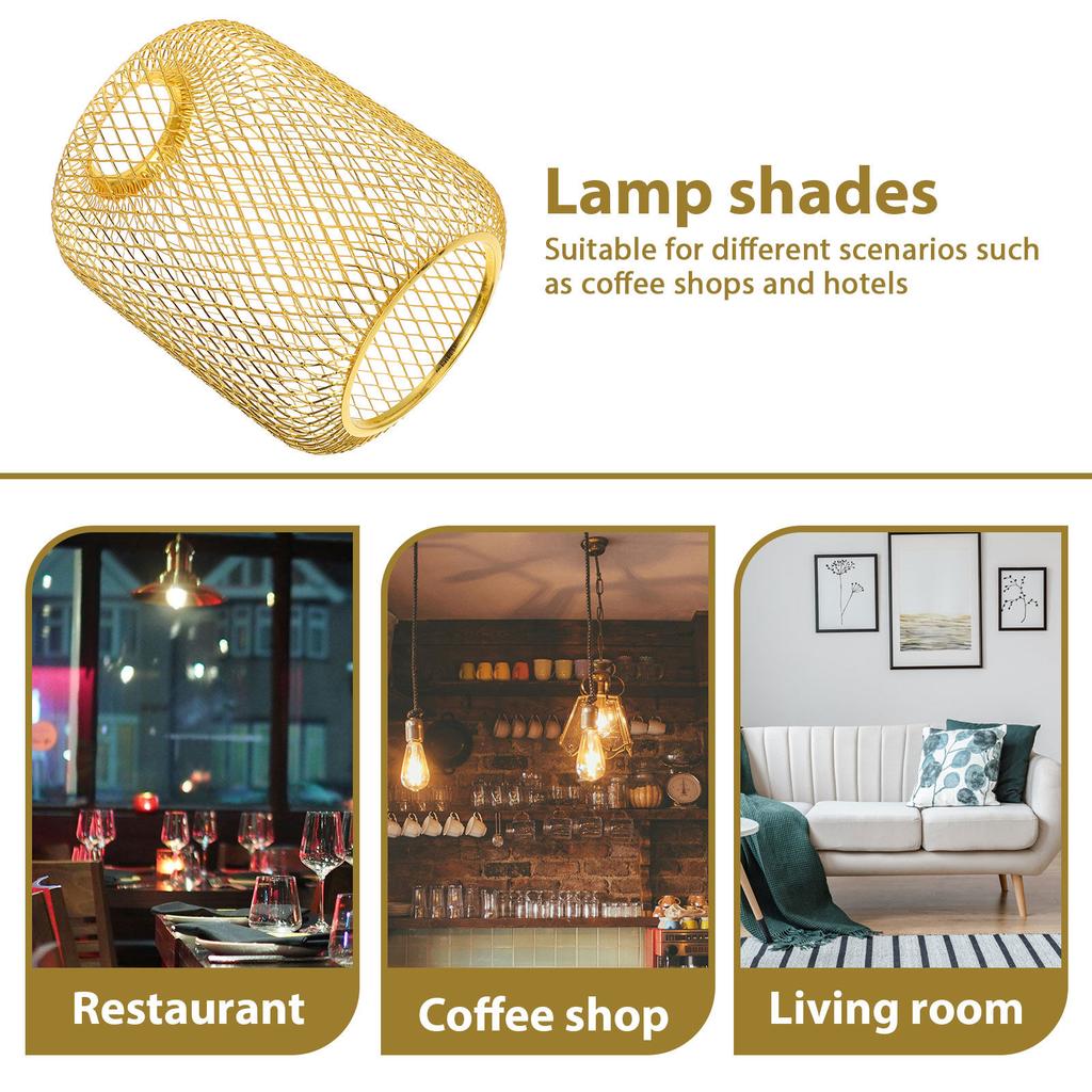 Iron Wire Lampshade Hollow Out Light Shade Decorative Lamp Cover Vintage Light Fixture for Bedroom Living Room Modern Lamp Shade