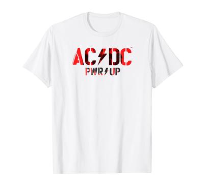 Official AC/DC Rock Music Band PWRUP Photo Logo T-Shirt