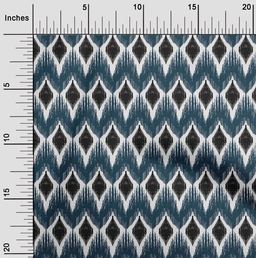 oneOone Tessuto Cotone Elasticizzato Stampa Geometrica Ikat Tessuto BTY Larghezza 40 Pollici