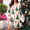 Plus Size Women's Gradient Print Casual Spring/Autumn Pocket Round Neck Long Sleeve Dress