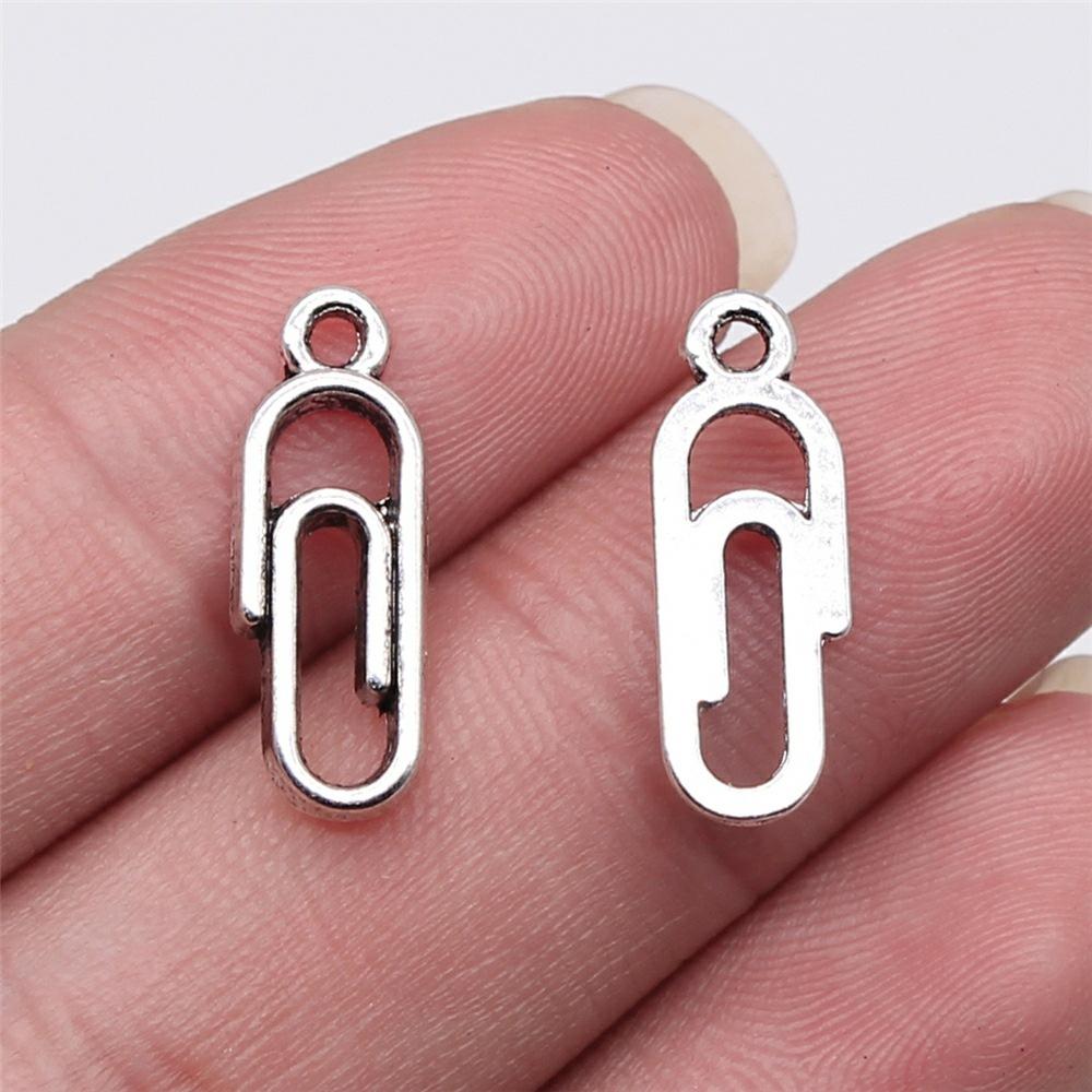 20pcs Sewing Charms For Jewelry Making Paperclip Pins Paper Clip Button Hanger Mannequin Iron Yarn Charms